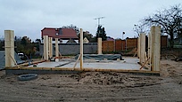 Das neue Haus ist schon zu erahnen